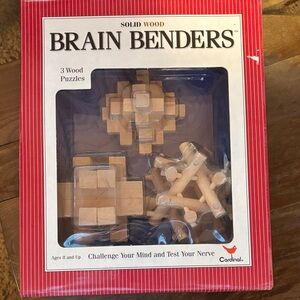 Cardinal Wooden Brain Teasers Puzzle Set - Natural Wood